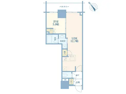 リビオ文京本駒込レジデンス(1LDK/2階)の間取り写真