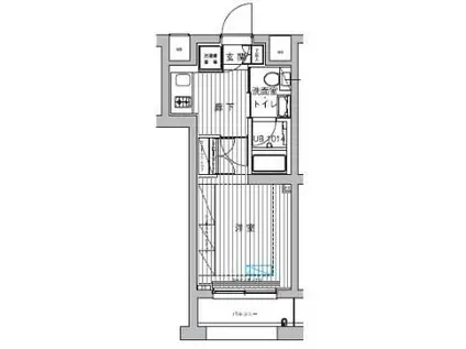 ブライズ上池台(1K/2階)の間取り写真