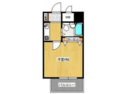 ダイナコート大濠公園(1K/6階)の間取り写真