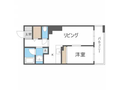 KDXレジデンス大通公園(1LDK/13階)の間取り写真