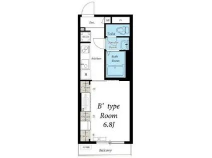 アピアス東川口(1K/3階)の間取り写真