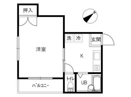 エコーハイツフワ(1K/2階)の間取り写真