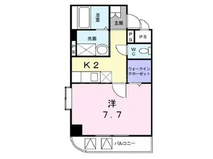 グラン レーヴII(1K/5階)の間取り写真