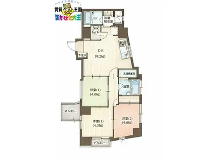 ジプソフィラ(2DK/5階)の間取り写真