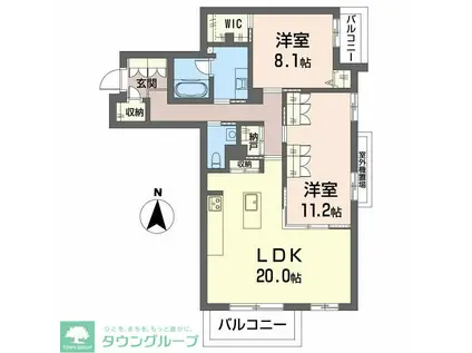 ルジェンド(2LDK/4階)の間取り写真