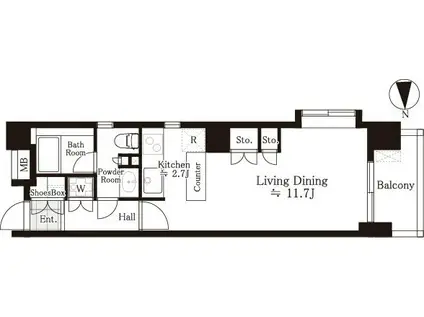 アーバンクリスタル九段下(ワンルーム/2階)の間取り写真
