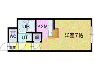 アムール文京台(1K/3階)の間取り写真