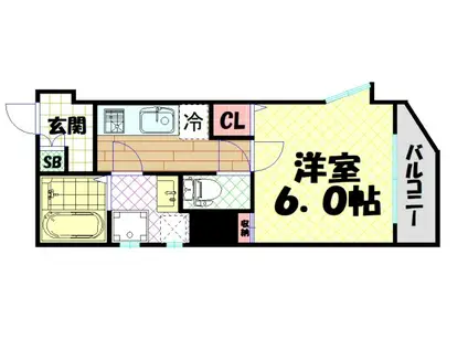 BLUE西長堀(1K/8階)の間取り写真