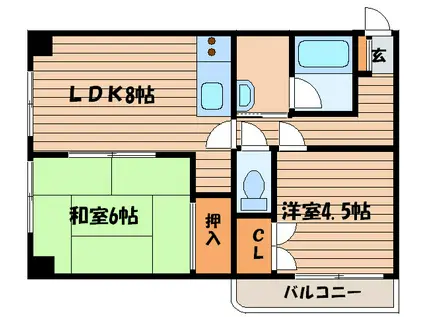 マンション三宅(2LDK/8階)の間取り写真