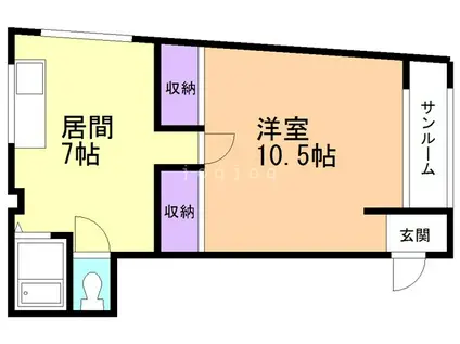 モンターニュ(1DK/1階)の間取り写真