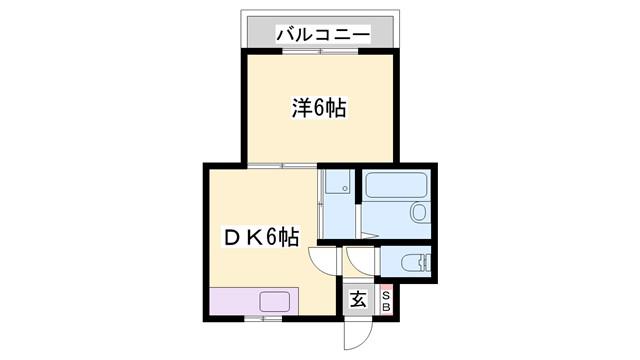 リバティ溝口(1DK/2階)の間取り写真