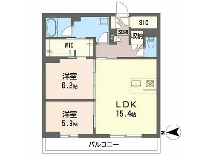 THE IZUMI(2LDK/1階)の間取り写真