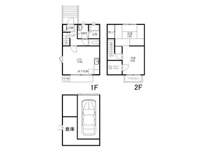 森田メゾネット(2LDK/1階)の間取り写真