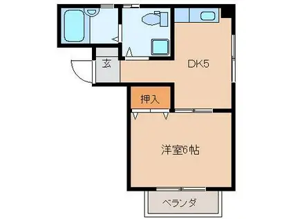 コーポよろ寿(1DK/3階)の間取り写真