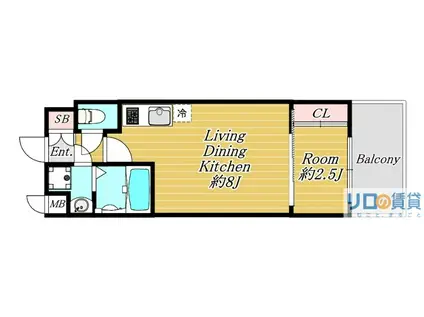 セレニテ新大阪ミラク弐番館(1DK/14階)の間取り写真