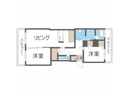 グランファーレ札幌ステーションプラザ(2LDK/4階)の間取り写真