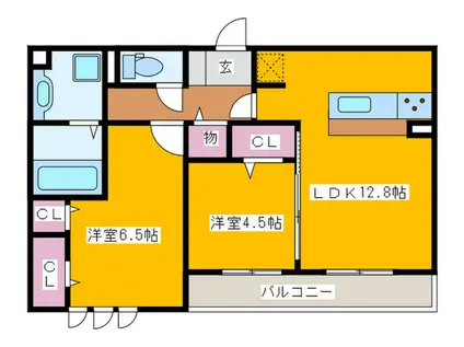 ラ・ルミエール(2LDK/3階)の間取り写真