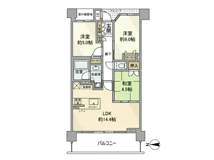 ワコーレ武庫之荘本町(3LDK/3階)の間取り写真