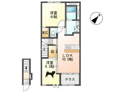 プレシャスワン(2LDK/2階)の間取り写真