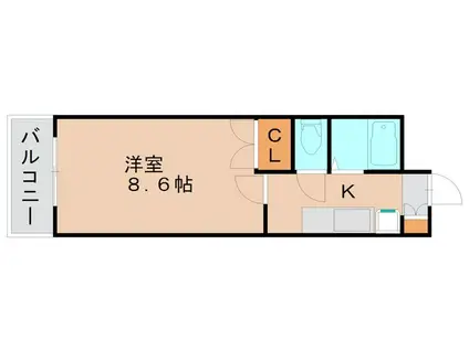 シャトー95(1K/2階)の間取り写真