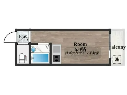 リバーサイドハウス(ワンルーム/3階)の間取り写真