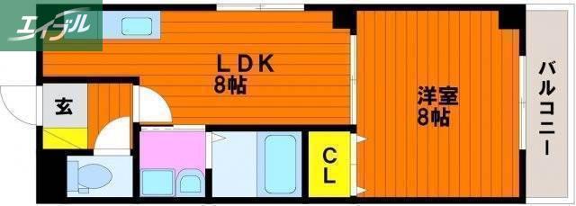 ロイヤルレジデンス(1LDK/4階)の間取り写真