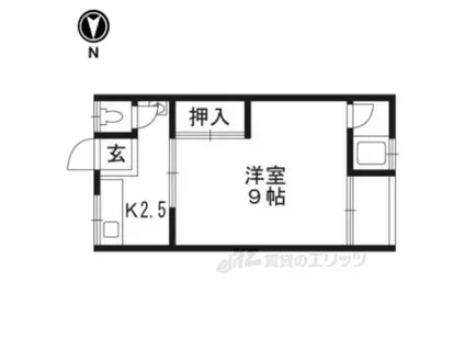 輝湖里荘(1K/2階)の間取り写真