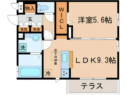 D-ROOM高羽(1LDK/1階)の間取り写真