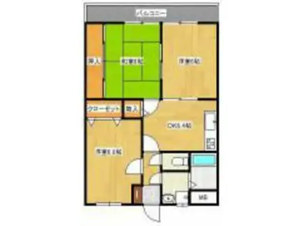 プレステージ中郷(3DK/3階)の間取り写真