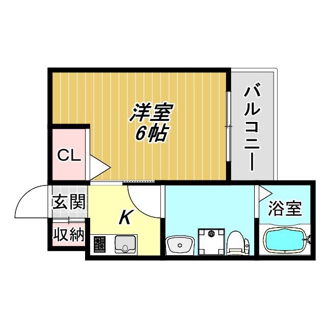 CRASTINE住吉大社(1K/3階)の間取り写真