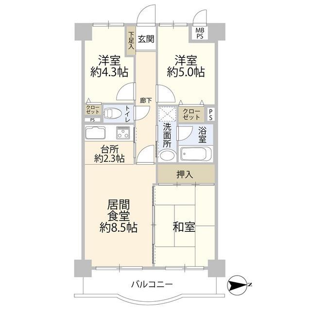 ライオンズガーデン西新井(3LDK/3階)の間取り写真