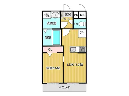 SGM花立(1LDK/5階)の間取り写真