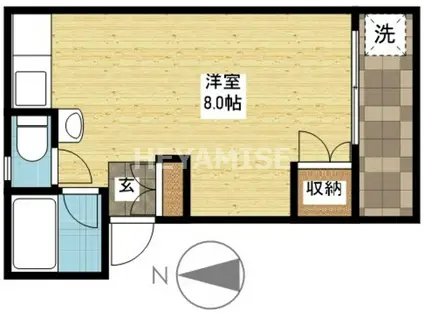 シャル夢館II(ワンルーム/2階)の間取り写真