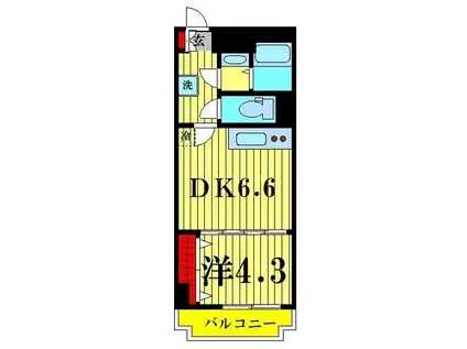 BELLEVIAGE KINSHICHO(1DK/2階)の間取り写真