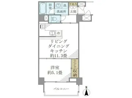 カナルグランデ(1LDK/6階)の間取り写真