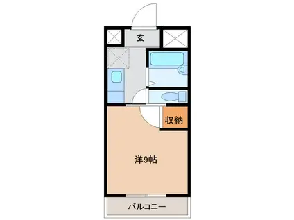 ヤングビレッジMAKI(1K/4階)の間取り写真