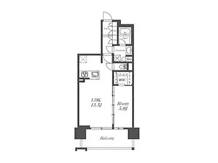 オーパスレジデンス名古屋ステーション(1LDK/5階)の間取り写真