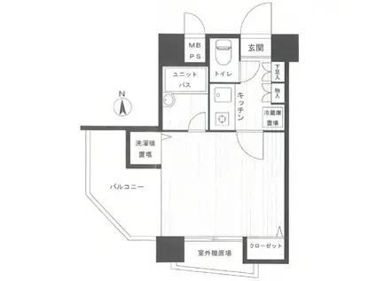 フェニックス北新宿エルミタージュ(1K/8階)の間取り写真