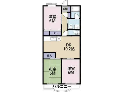 アルカンシェル(3DK/4階)の間取り写真