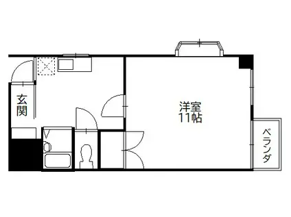 グリーンハイツII(1K/3階)の間取り写真