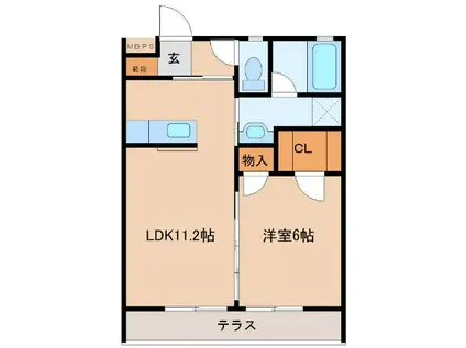 ＪＲ日豊本線 柳ケ浦駅 車で8分 2階建 築10年(1LDK/1階)の間取り写真