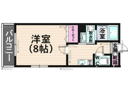 ソレイルラバン(1K/1階)の間取り写真