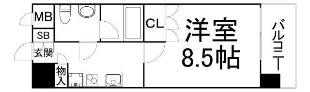 アーバンエース関目パル(1K/4階)の間取り写真