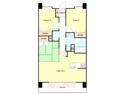 プレサンスロジェ塚本(3LDK/1階)の間取り写真