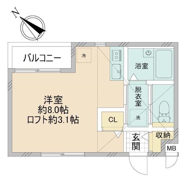 トライヒルズII(ワンルーム/2階)の間取り写真