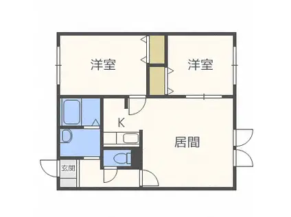 エリザベート菊水(2LDK/2階)の間取り写真