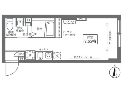 COCOCUBE川崎(ワンルーム/4階)の間取り写真