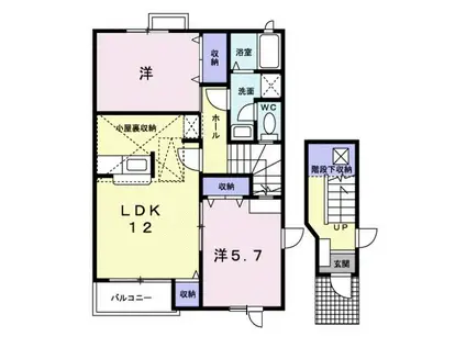 PARTERRE V(2LDK/2階)の間取り写真