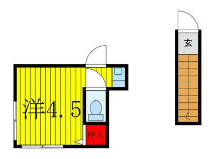 柏木荘(ワンルーム/2階)の間取り写真