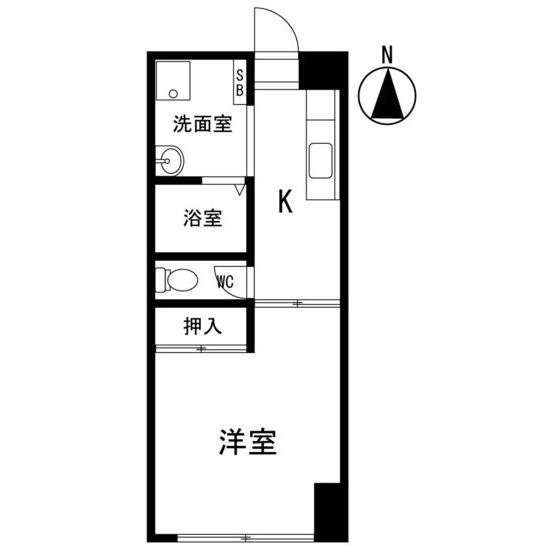 ビッププラザ仙台(1K/2階)の間取り写真